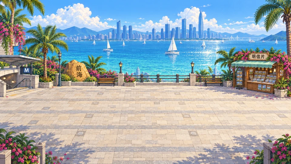 前海公园像素风景